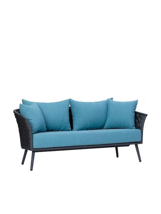 Bubbles Zweisitziges Outdoor-Sofa Metallisch Petrol Blau