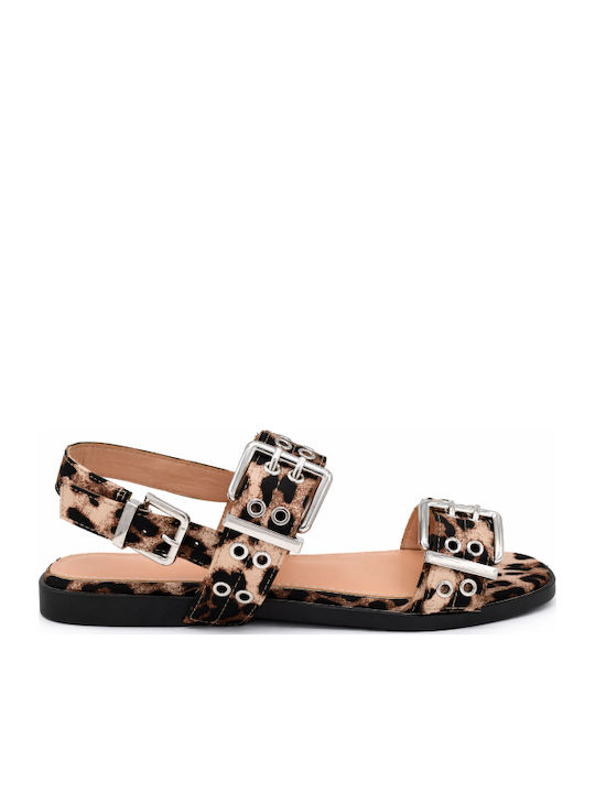 Damen Flache Sandalen Braun SJ-H8-952-26SA-LEOPA