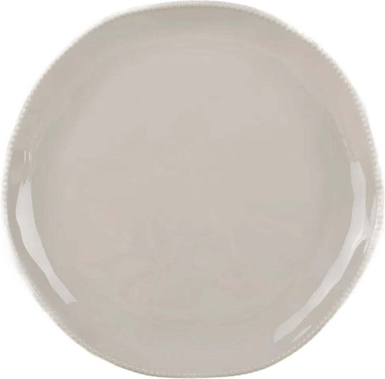 Domoletti Beige Shallow Serving Plate with Diameter 26.5cm