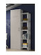 Ugo Wooden Floor Bookcase Gray 86x42x200cm