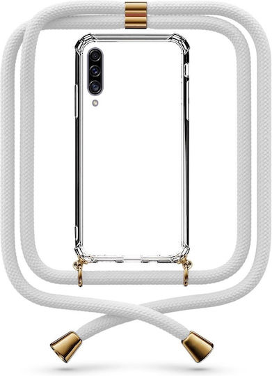 Husă Telefon Transparentă Curea Albă Galaxy A30s