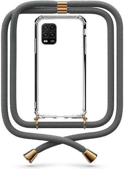 Handyhülle Transparent mit Nackenriemen Grau Xiaomi Mi 10 Lite
