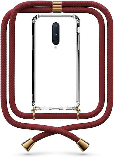 Husă Telefon Transparentă Curea Bordeaux OnePlus 8