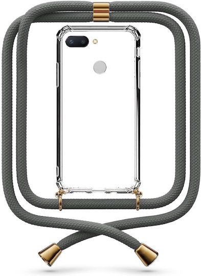 Калъф За Мобилен Телефон Прозрачен С Връв Сив Xiaomi Redmi 6/6a