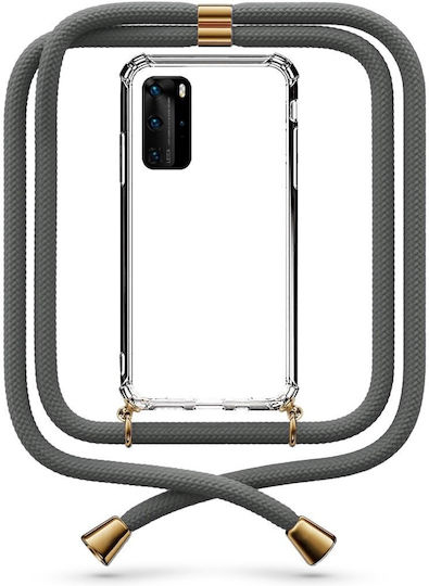 Transparente Handyhülle mit grauem Kordel Huawei P40 Pro