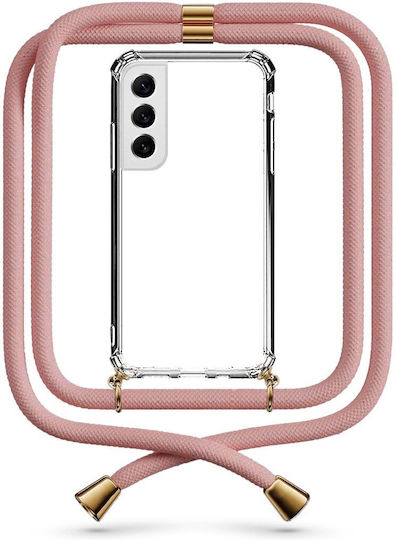 Handyhülle Transparent mit Gold Nackenriemen Galaxy S22