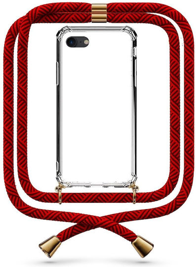 Mobile Phone Case Transparent Cord Maroon iPhone SE 2020