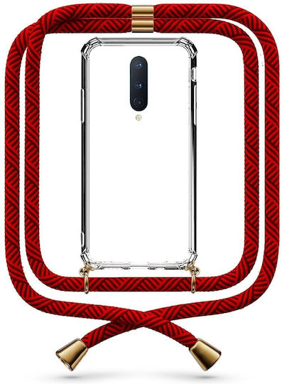 Калъф за мобилен телефон Прозрачен Връвка Maroon OnePlus 8