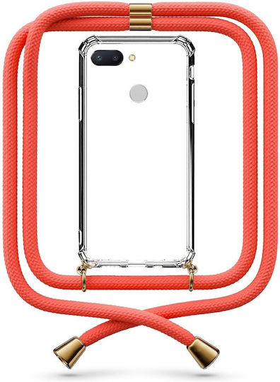 Transparente Handyhülle mit Nackenriemen Koralle Xiaomi Redmi 6/6a