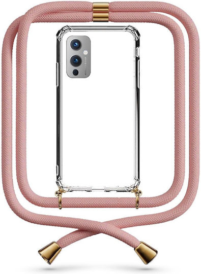 Θήκη Κινητού Διάφανη Κορδόνι Gold Oneplus 9