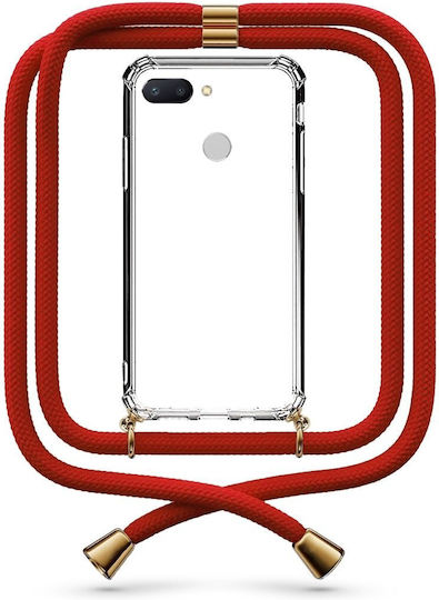 Transparente Handyhülle mit Nackenriemen für Red Xiaomi Redmi 6/6a