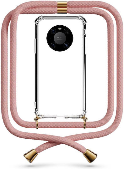 Mobile Phone Case Transparent Gold Neck Strap Huawei Mate 40 Pro