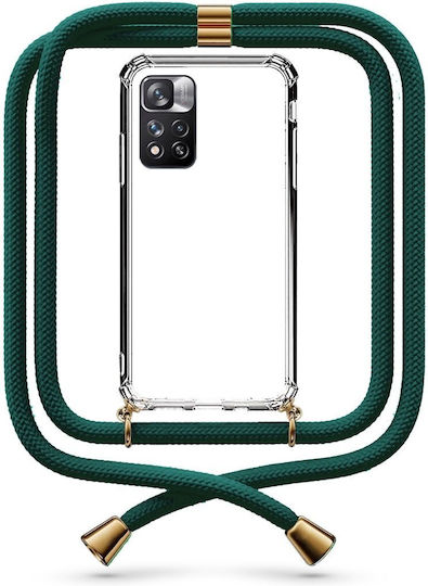 Handyhülle Transparent mit Nackenriemen Forest Green Xiaomi Redmi Note 11 Pro Plus