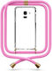 Transparente Handyhülle mit Nackenriemen Fuchsia für Galaxy J6 2018