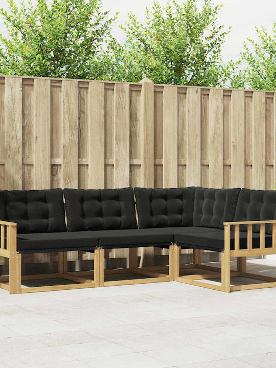 Corner Outdoor Sofa Wooden with Cushions 247.5x...