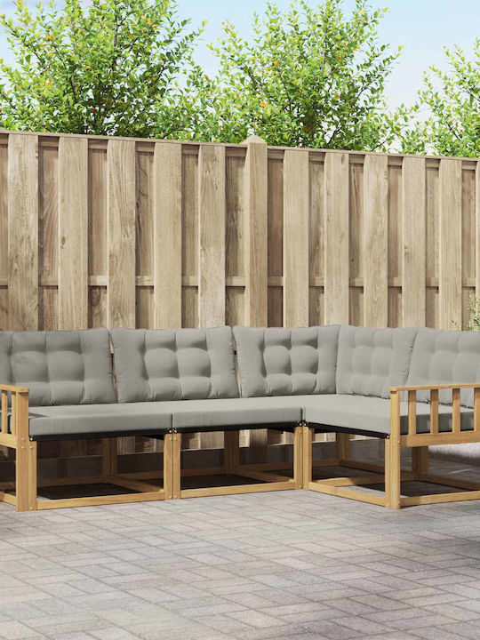 Corner Outdoor Sofa Wooden with Cushions 247.5x...