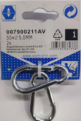 Vormann Verzinkter Karabiner Vrn 5mm 50x7/5 2 Stück