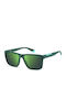 Polaroid Men's Sunglasses with Green Horn-Rimmed Frame and Green Polarized Mirror Lenses PLD2164/S 2ML/5Z