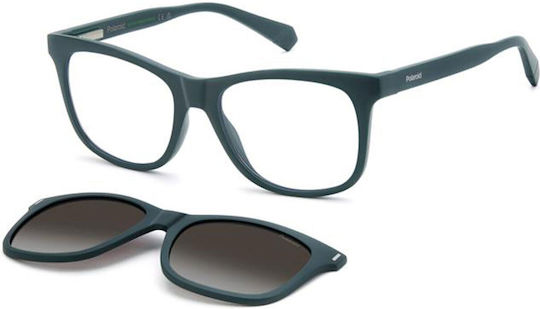Polaroid Frauen Brillengestelle mit Rezept Pld 6202/cs Pyw Clip-On Grünes Grau