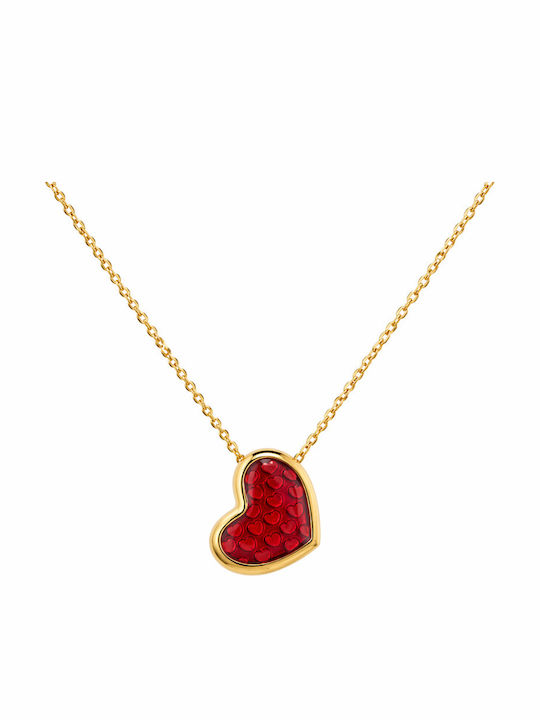 Atofio Kosmima Necklace With Heart Design In 14K Gold