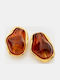 Stud Earrings Made of Resin with Brown Stones Earrings 5175-18-Brown
