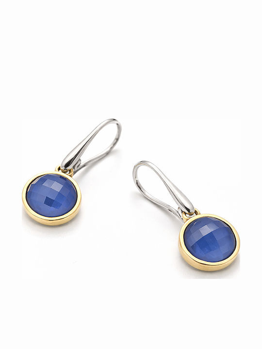 Enotia Silver Gold Plated Earrings with Blue Stones Enotia Silver Gold Plated Earrings with Blue Stones
