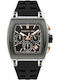 Cerruti Men's Chronograph Battery Watch with Black Rubber Strap