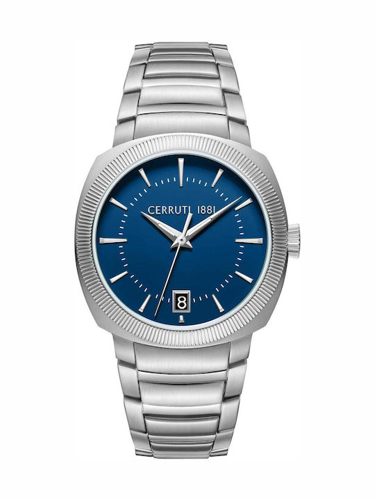 Cerruti Men's Battery Watch with Silver Metal Bracelet