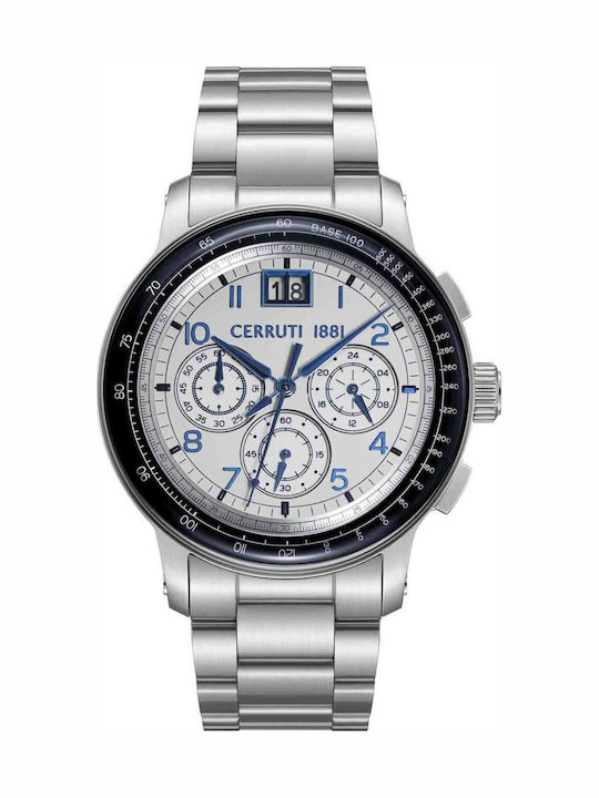 Cerruti Men's Chronograph Battery Watch with Silver Metal Bracelet