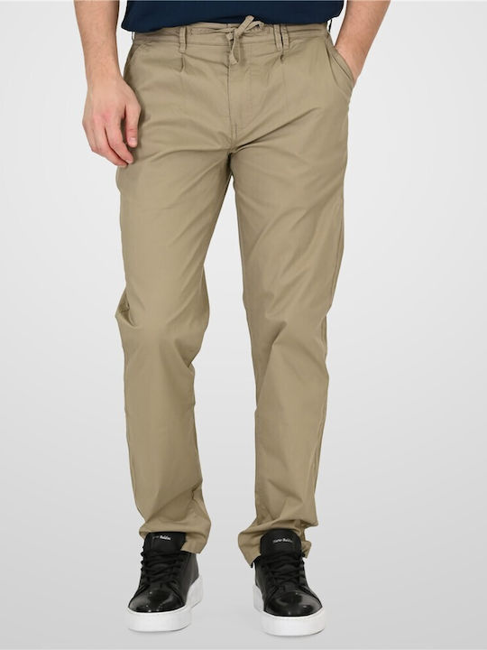 Double Pantaloni Chino Elastici Relaxed Fit Bej