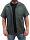 Short Sleeve Denim Shirt in Regular Fit Khaki