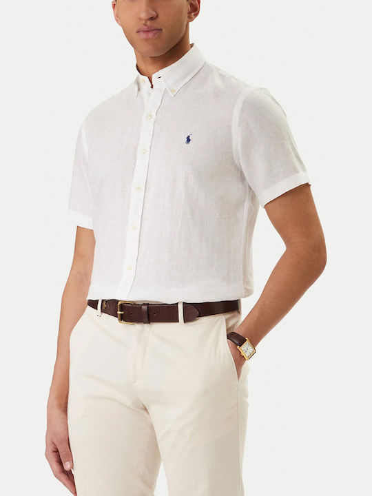 Ralph Lauren Κοντομάνικο Λινό Πουκάμισο White
