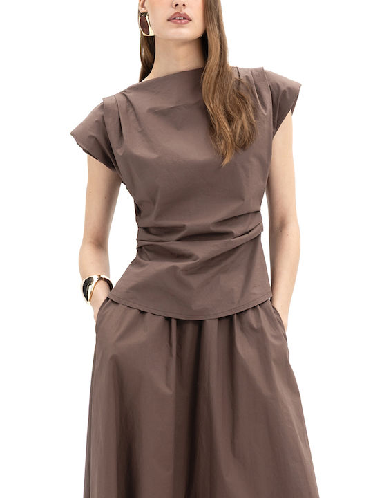 MY T Women's Cotton Sleeveless Top with Zipper ...