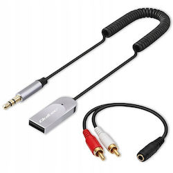 Qoltec Receptor Audio Wireless Adaptor Hifi Pentru Acasă și Mașină Bluetooth 6.0 2 X RCA 1 X Aux 3.5mm USB Microfon