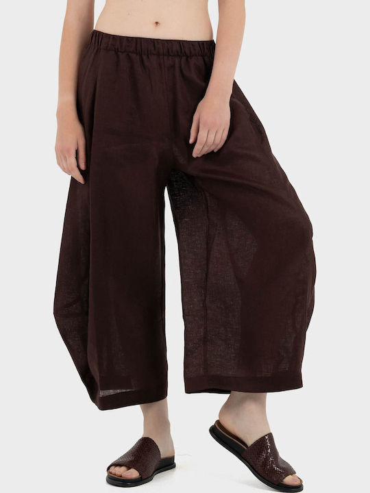 Mei Mei J Women's Linen Pantaloons Brown Mei Mei J Women's Linen Pantaloons Brown
