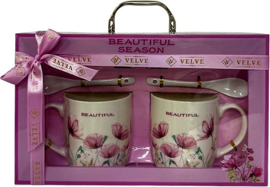 Velve Velve Kaffee Keramische Rosa Tassen 300ml 2 Stück