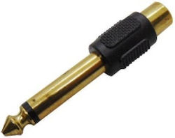 Adaptor Audio 6.3mm Mono Rca Θηλυκο Επιχρυσο Tp2-015 Jyc 01.098.0095 10 Τεμαχια
