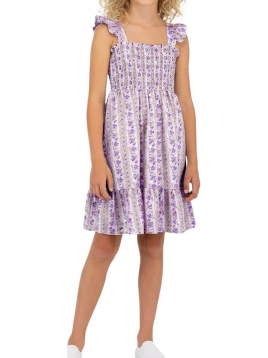 Joyce Παιδικό Φόρεμα Αμάνικο Purple