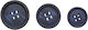 Button Black Matte Blue Water 18mm