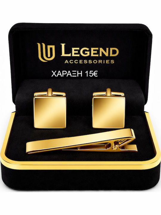 Legend Accessories Μανικετόκουμπα από Ατσάλι σε Χρυσό Χρώμα