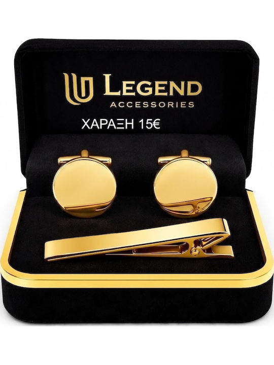 Legend Accessories Μανικετόκουμπα από Ατσάλι σε Χρυσό Χρώμα