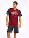 Lion Summer Men's Cotton Burgundy Pyjamas