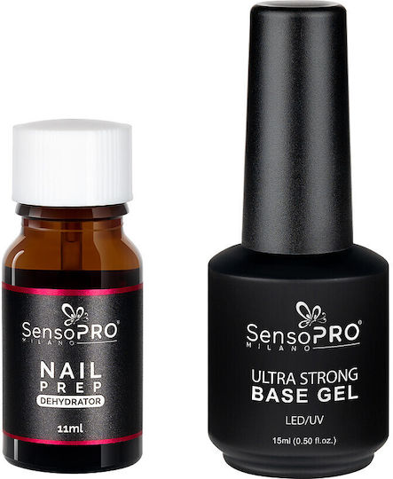 Set Nail Prep Dehydrator + Ultra Strong Base Gel Sensopro Milano