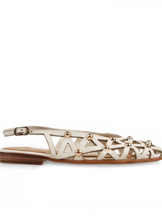 Damen Flache Sandalen Farbe Beige