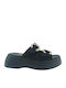 Damen Flache Sandalen Schwarz