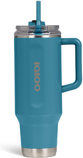 Igloo Ποτήρι Θερμός Ανοξείδωτο BPA Free 1.183lt Τυρκουάζ με Καλαμάκι και Λαβή