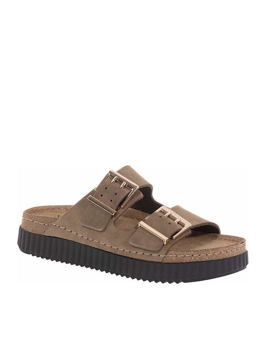 Women's Flat Sandals Flatforms Khaki