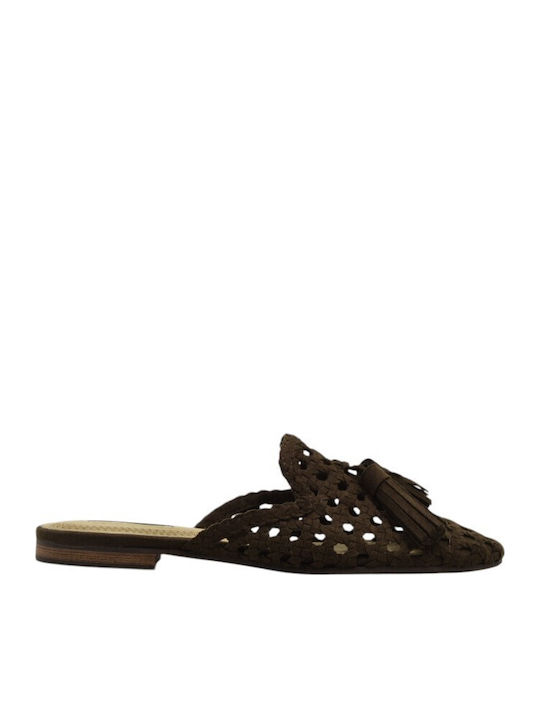 Corina Mules with Heel in Brown Colour