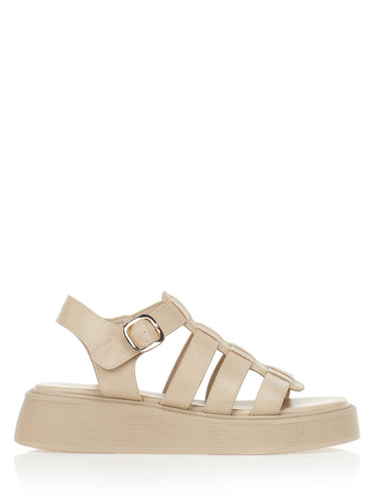 Sommer Damenplattformen Beige
