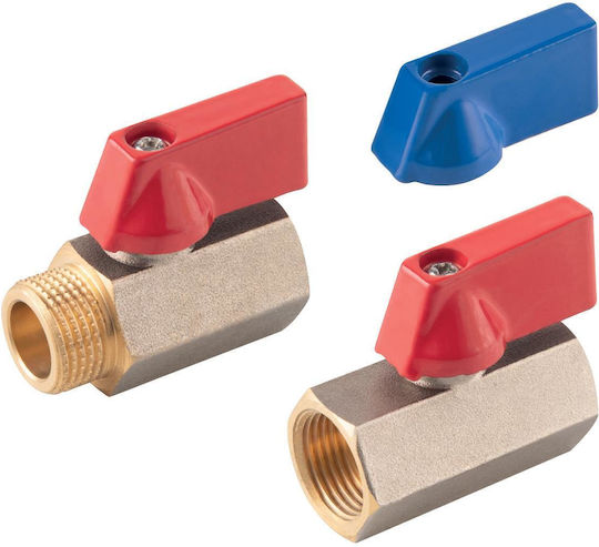 Mini Spherical Valve Ferro 1/2'' F F Red